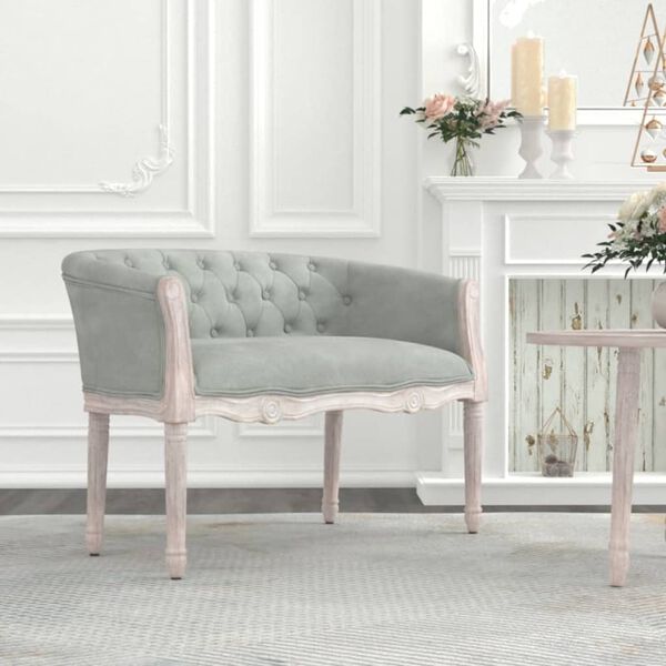 vidaXL Bankje 98x56x69 cm fluweel lichtgrijs