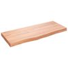 vidaXL Wastafelblad 100x40x(2-6) cm behandeld massief hout lichtbruin