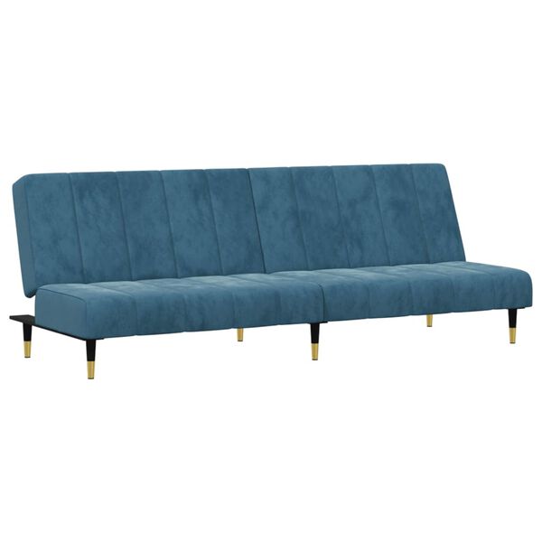 vidaXL 2-delige Loungeset fluweel blauw