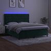 vidaXL Boxspring met matras en LED fluweel donkergroen 160x200 cm