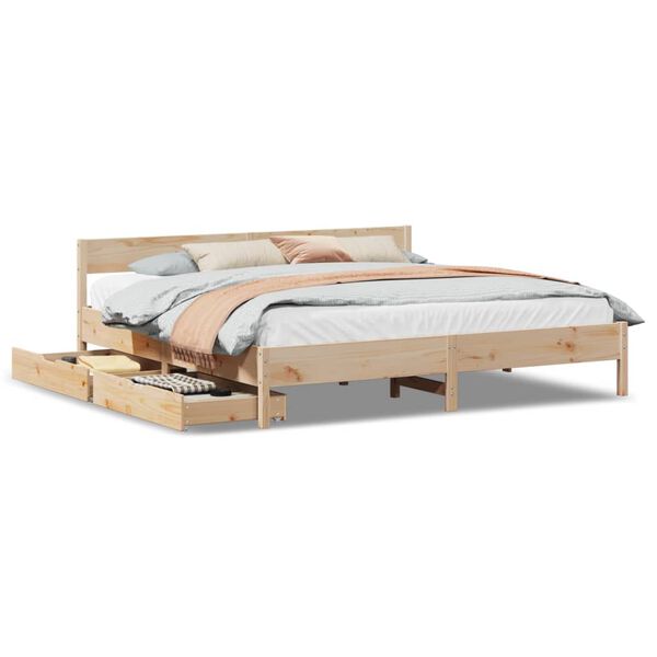 vidaXL Bedframe zonder matras massief grenenhout 180x200 cm