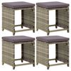 vidaXL Tuinkrukken 4 st met kussens poly rattan grijs