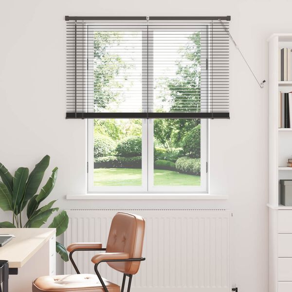 vidaXL Venetiaanse Blind Verstelbaar Zilvergrijs 150 x 120 cm PVC