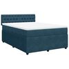 vidaXL Boxspring met matras fluweel blauw 140x190 cm