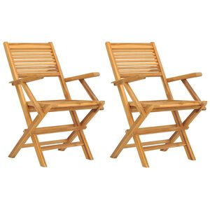 vidaXL Opklapbare stoelen, 2 stuks, 55x62x90 cm, massief teakhout