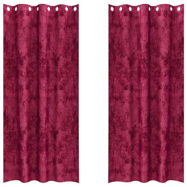 vidaXL Velvet Gordijnen 2 pcs Wijnrood 245 x 140 cm Fluweel