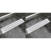 vidaXL Doucheafvoer 2 st rechthoekig golvend 530x140 mm roestvrij staal