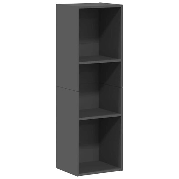 vidaXL Boekenkast/tv-meubel 36x30x114 cm bewerkt hout hoogglans grijs
