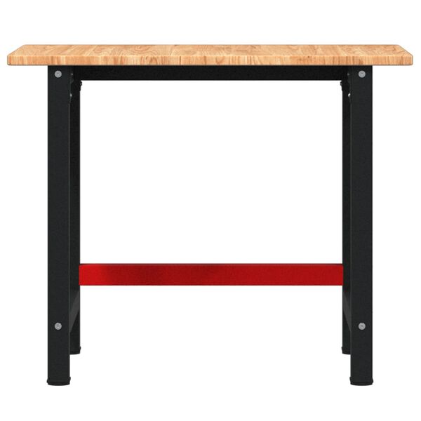 vidaXL Werkbank rechthoek 100x60x81,5 cm massief eikenhout lichtbruin