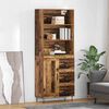 vidaXL Hoge kast met lade 2 pcs Oudhout Bewerkt hout