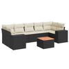 vidaXL 8-delige Loungeset met kussens poly rattan zwart