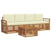 vidaXL Sofa-Sets 5 pcs Natuurlijk en Cr&egrave;me Massief Acaciahout