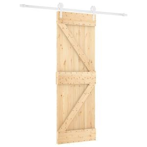 vidaXL Schuifdeur Natuurlijk en Wit 70 x 210 cm Massief Grenenhout