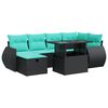 vidaXL 7-delige Loungeset met kussens poly rattan acacia grijs