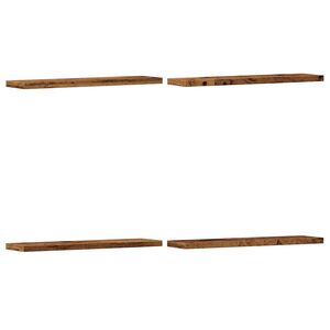 vidaXL Wandschappen 4 st 40x20x1,5 cm bewerkt hout oud houtkleurig