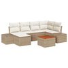 vidaXL Tuinbankenset met kussen 7 pcs Beige poly rattan