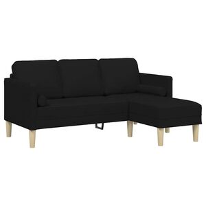 vidaXL Bankstel Zwart 173 x 131 x 67 cm Polyester