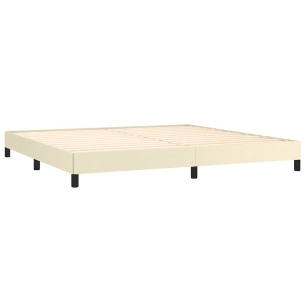 vidaXL Boxspring met matras kunstleer cr&egrave;mekleurig 200x200 cm