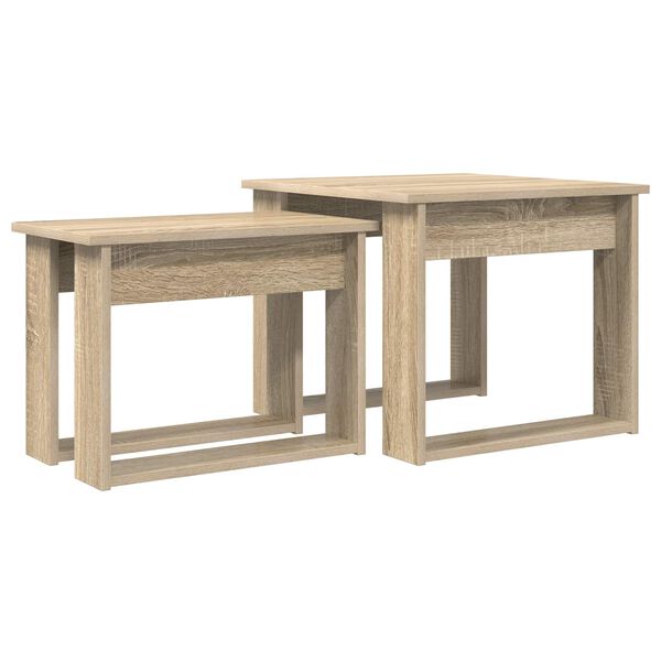 vidaXL Koffietafel Set 2 pcs Sonoma Eiken Bewerkt hout