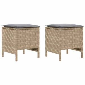 vidaXL Tuinvoetenbank 2 Stuk Beige en Licht Grijs 38 x 38 x 45 cm