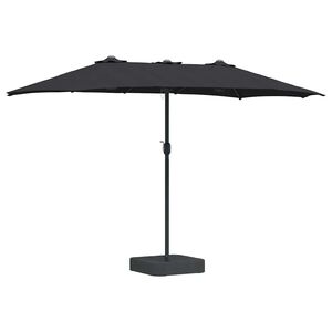vidaXL Tuinparasol 385 x 209 x 244 cm Polyester en staal Zwart