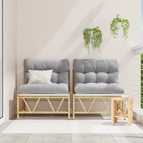 vidaXL Tuinstoel 2 pcs Lichtgrijs 75 x 75 x 71 cm Staal