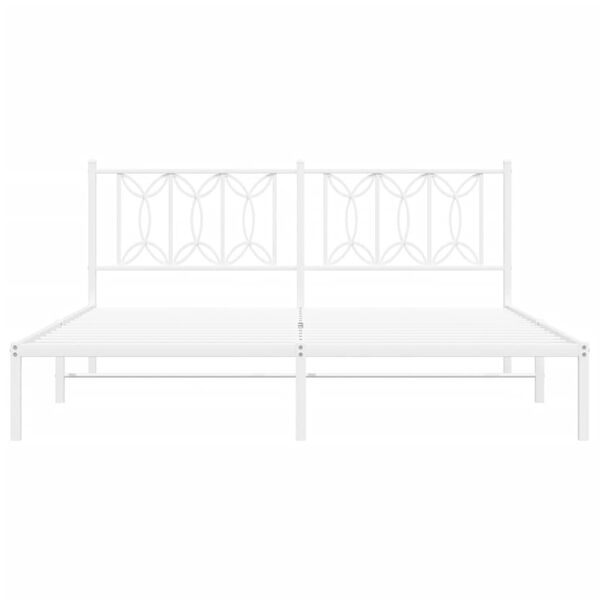 vidaXL Bedframe met hoofdbord metaal wit 183x213 cm