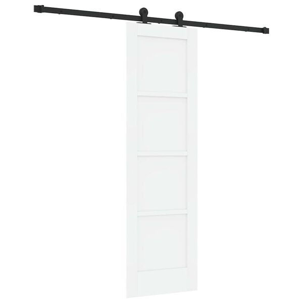 vidaXL Schuifdeur Wit en zwart 61 x 198,5 cm Massief grenenhout