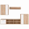 vidaXL Tv-meubelset 5 pcs Wit en Sonoma eik Bewerkt hout