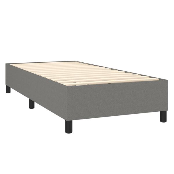 vidaXL Boxspring met matras stof donkergrijs 100x200 cm
