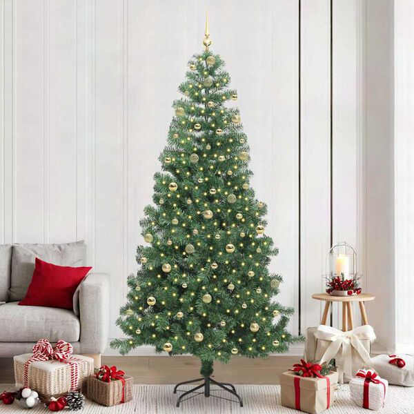 vidaXL Kerstboom met 300 LED met standaard Groen 240 cm PVC