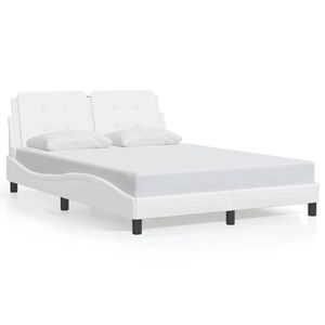 vidaXL Bedframe zonder matras "Zadar" kunstleer wit 140x190 cm