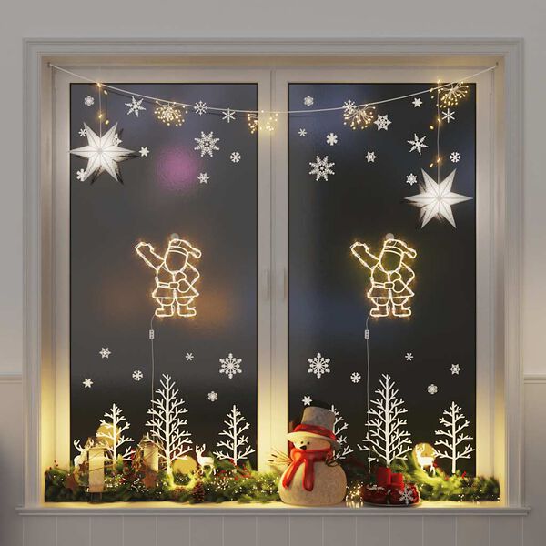 vidaXL Kerstverlichting silhouet van de kerstman2 st 35 LEDs warm wit