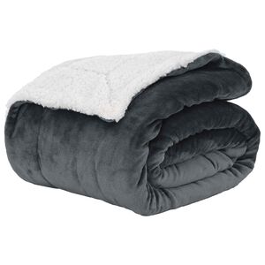 vidaXL plaid Donkergrijs 220 x 240 cm 2.67 kg Fleece