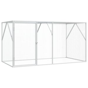 vidaXL Vogelkooi zilver 208 x 102 x 108 cm
