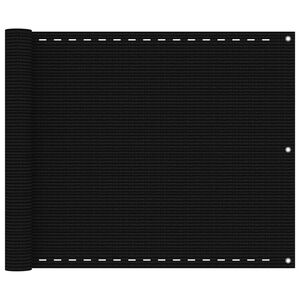 vidaXL Balkonscherm 75x300 cm HDPE zwart