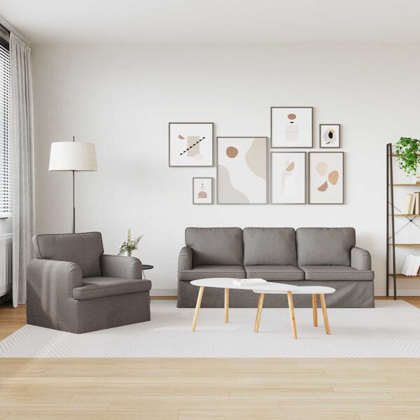 vidaXL Bank 2 pcs Taupe 144 x 80 x 85 cm Stof