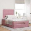 vidaXL Ottoman bed met matrassen en LED's 120x200cm fluweel roze