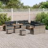 vidaXL Tuinbankenset met kussen 17 pcs Grijs poly rattan