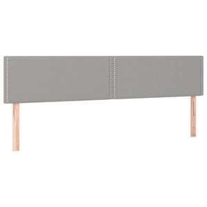 vidaXL Hoofdborden 200x5x78/88 cm stof lichtgrijs