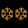 vidaXL Kerstfiguur sneeuwvlok met LED's 2 st 27x27 cm warmwit