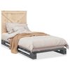 vidaXL Bedframe met hoofdbord massief grenenhout grijs 90x200 cm