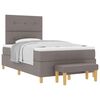 vidaXL Boxspring bed met hoofdeinde Taupe 120 x 200 cm Stof