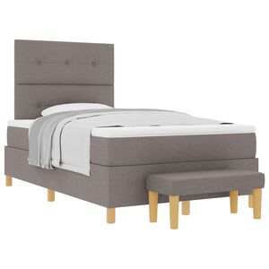 vidaXL Boxspring bed met hoofdeinde Taupe 120 x 200 cm Stof