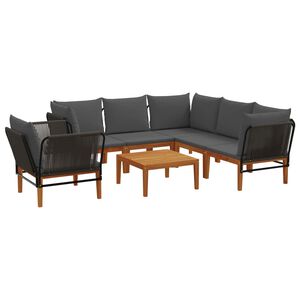 vidaXL 7 st Massief acaciahout & touw Naturel