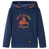 Kindertrui met capuchon 116 gem&ecirc;leerd marineblauw en oranje