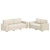 vidaXL Bank 2 pcs Beige 220 x 80 x 84 cm Linnen-mix stof
