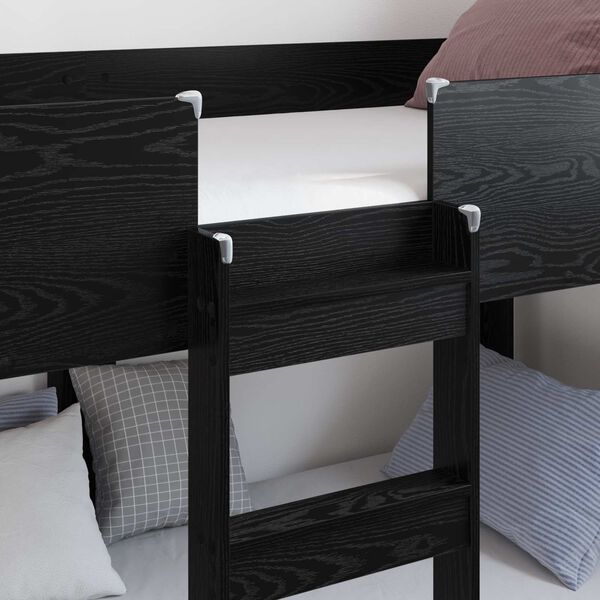 vidaXL Bunk Bed voor Kinderen Zwart Eiken 100 x 190 cm Bewerkt hout