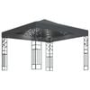 vidaXL Prieel met LED-lichtslinger 3x3 m antracietkleurig
