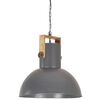 vidaXL Hanglamp industrieel rond 25 W E27 52 cm mangohout grijs